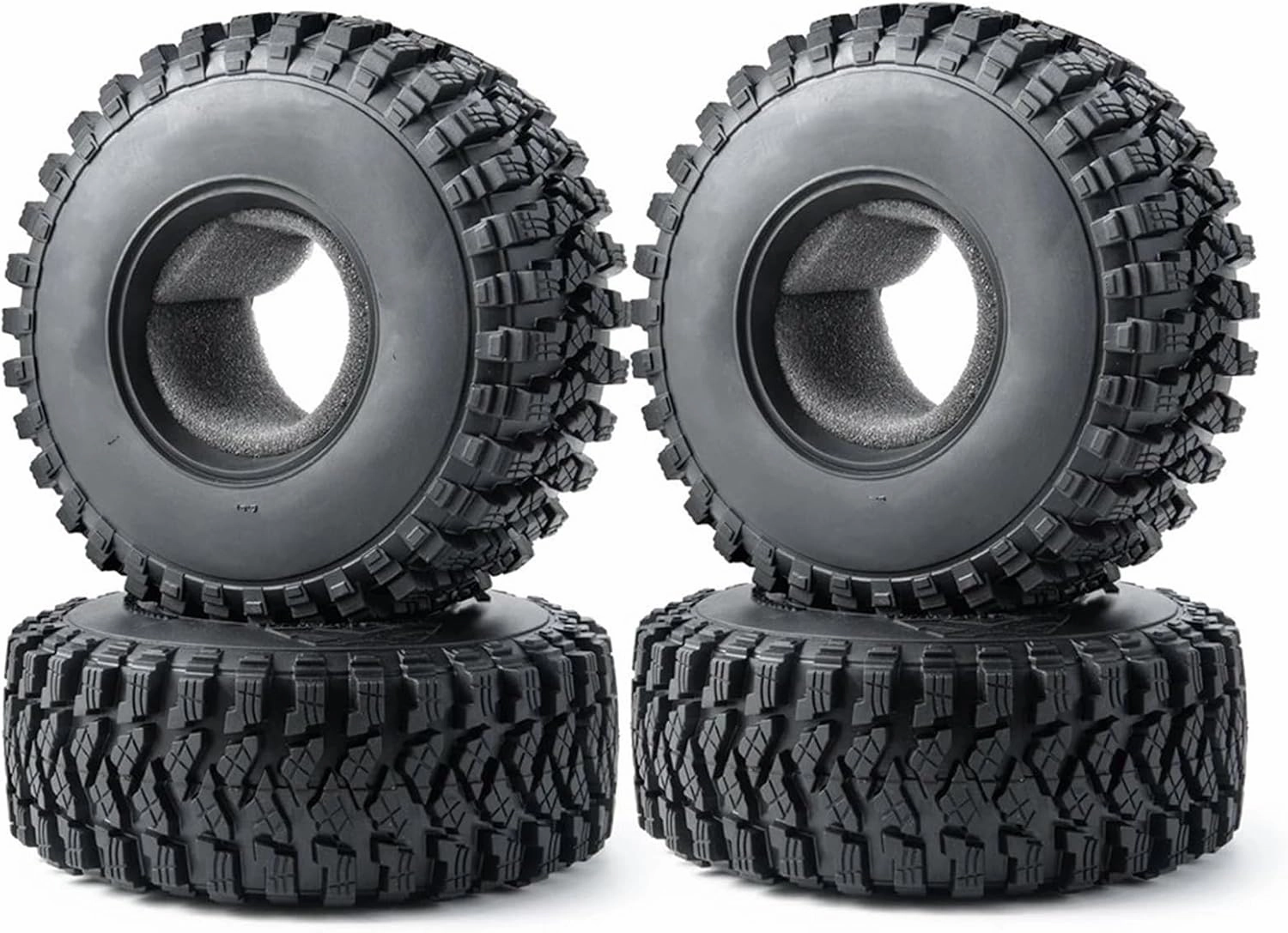 Compatible with Axial SCX10 90048 D90 RR10 TRX4 2.2 Inch 125mm Beadlock Rubber Wheel Tires 1/10 RC Rock Crawler Car Upgrade Parts RC Wheel Tires