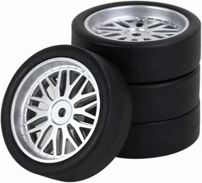 Compatible with LDRC AE86 4Piece 32Mm RC Drift Tire Wheel Hard Tyre Replacement Parts 1/18 RC Car Upgrade Parts Accessories RC Wheel Tires