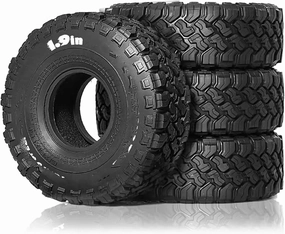 Compatible with Rock for Track for Redcat Scx10 Ii for Axial for Yikong D90 Trx4 Trx6 1/10 Rc Car Tyre 4Pcs 1.9Inch 116Mm Rubber Tires RC Wheel Tires