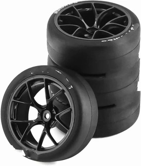 Compatible with Tamiya TT01 TT02 XV01 for PTG-2 for Kyosho for HPI for HSP 1/10 RC Drift Car Tyre Wheel Upgrade Parts 4 Pcs 65mm Tire RC Wheel Tires(Black)