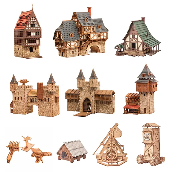 Complete Medieval Model Kit Collection - 28mm Scale Medieval Building Sets