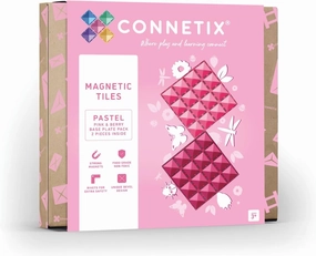 CONNETIX Pastel Base Plate Pack, 2 Pieces, Pink & Berry