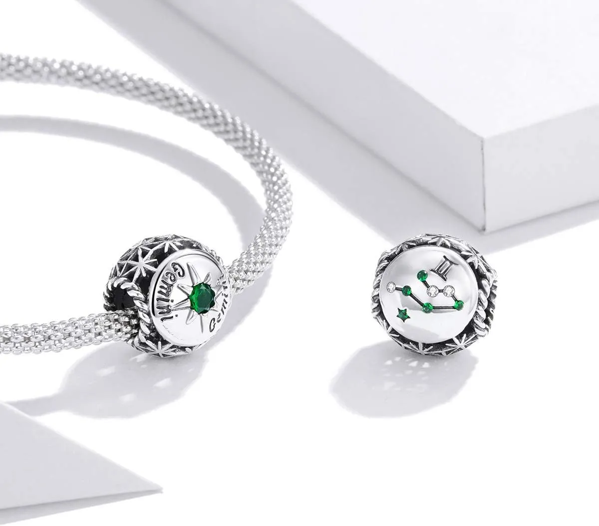 Constellation Charm 925 Sterling Silver Birthstone Anniversary Love Letter Family Christmas DIY Lucky Charm for Pandora Charm Bracelet
