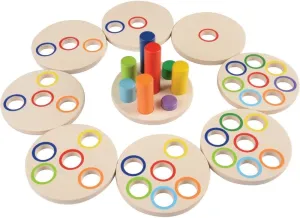 Constructive Playthings SAN-24 Wooden Logic Stacking Puzzles, Colorful Stackable Puzzle for Kids