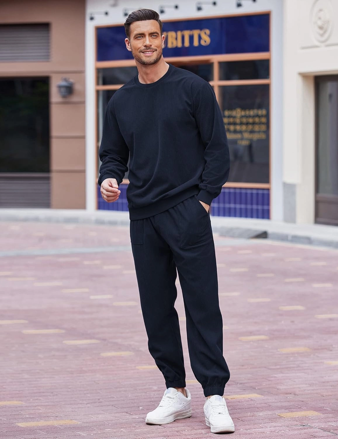 COOFANDY Men's Tracksuit 2 Piece Sweatsuit Set Long Sleeve Pullover Athletic Suit For Sports Casual Fitness Jogging