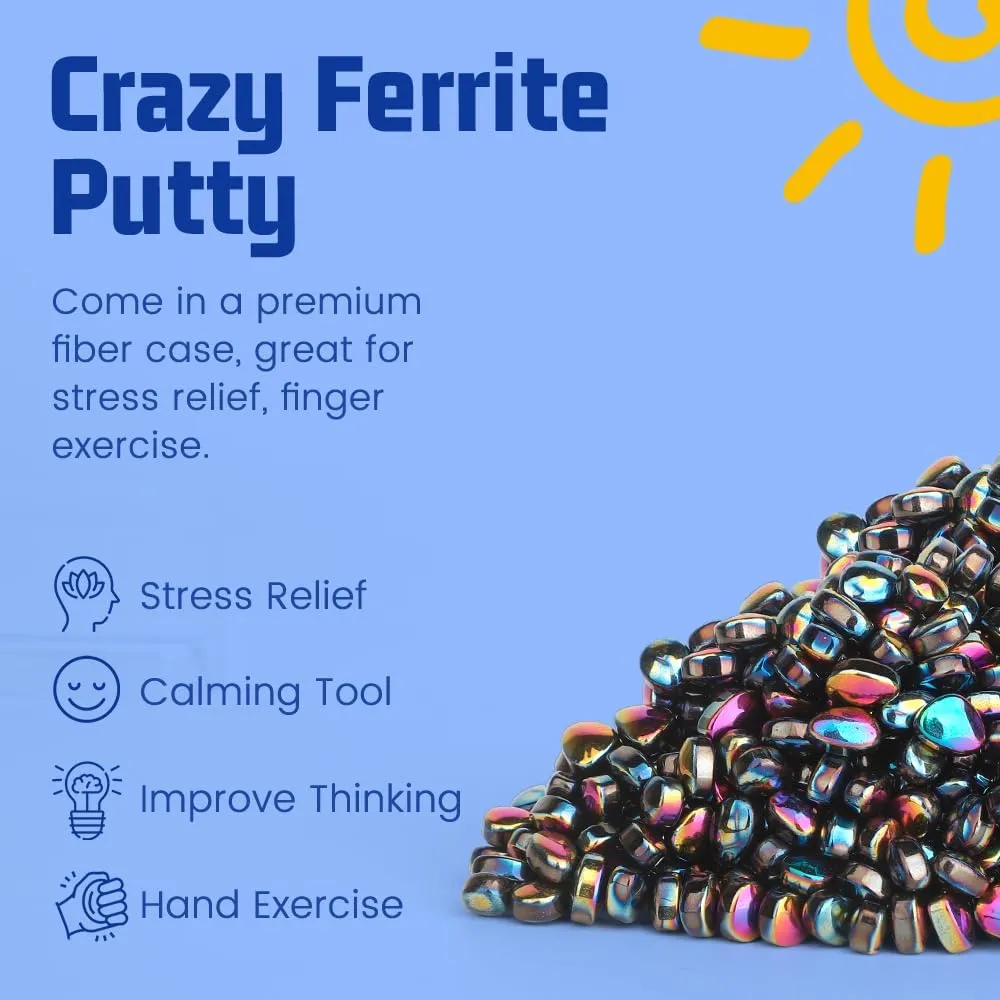 Cool Fidget Magnetic Toys Ferrite Putty for Adults Men, Magnet Slime DIY Picking Balls Stones, Stress Relief Desk Toys for Party Favors Supplies Novelty Gifts