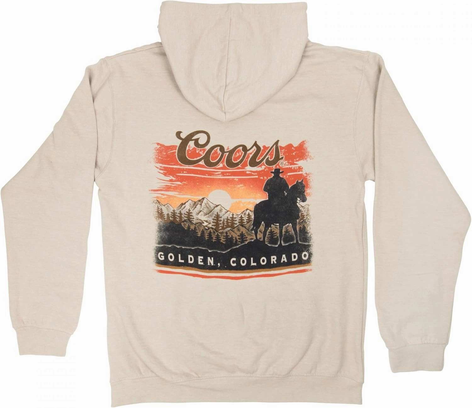 Coors Sunset in Golden Colorado Print Sand Pull-Over Hoodie