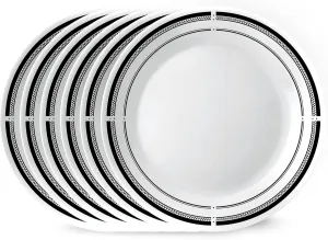 Corelle 6-Piece 10.25" Dinner Round Plates, Vitrelle Triple Layer Glass, Lightweight Round Plates, Large Round Plates, Chip and Scratch Resistant, Microwave and Dishwasher Safe, Brasserie