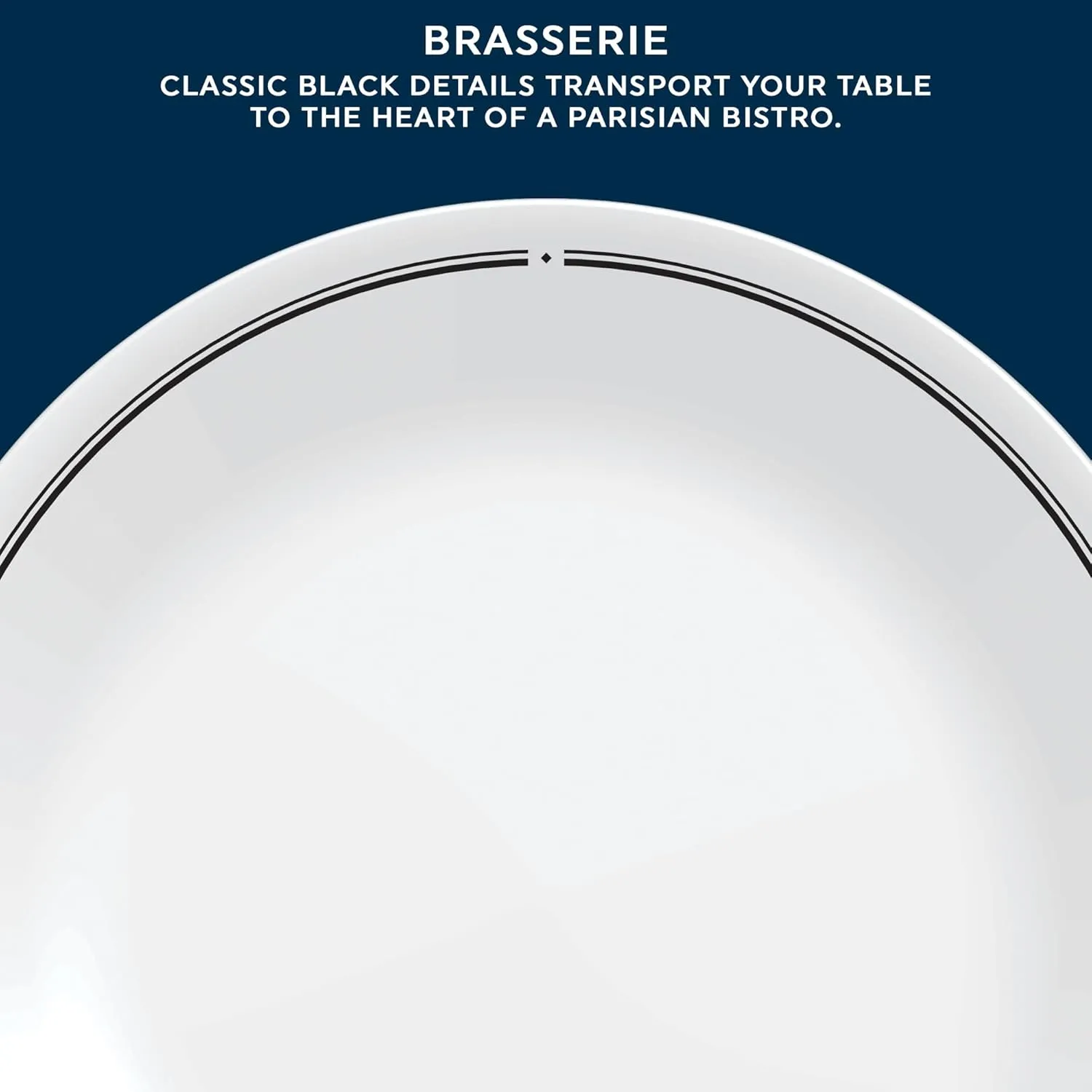 Corelle 6-Piece 8.5" Lunch Round Plates, Vitrelle Triple Layer Glass, Lightweight Round Plates, Salad Plates, Chip and Scratch Resistant, Microwave and Dishwasher Safe, Brasserie