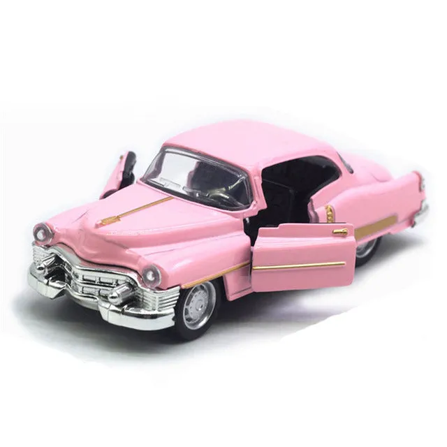 Coupe Retro Simulation Pull Back Alloy Diecast Vehicle 1:32 Scale, Pink, Orange, Red, Beige, AMB, NEW!