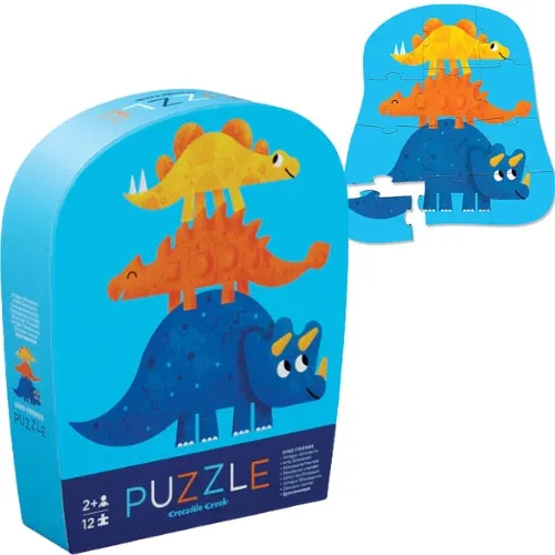 Crocodile Creek | Mini Shaped Puzzle 12pc - Dino Friends