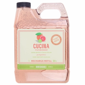 Cucina Fruits & Passion Pompelmo Hand Soap Refill 33.8 fl oz – Olive Oil Enriched, Grapefruit Scent, Eco-Friendly Kitchen Hand Wash, Made in Canada