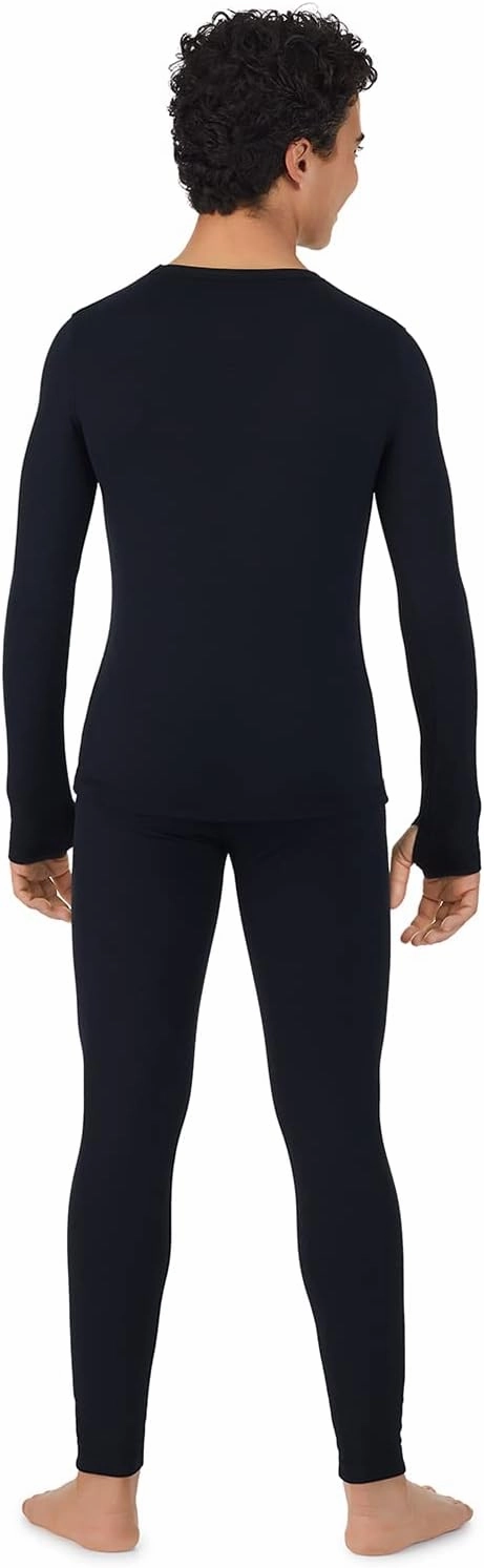Cuddl Duds Boys Cold Weather Fleece-Lined Thermal Underwear 2-Piece Set - Kids Long Sleeve Top and Leggings Long Johns