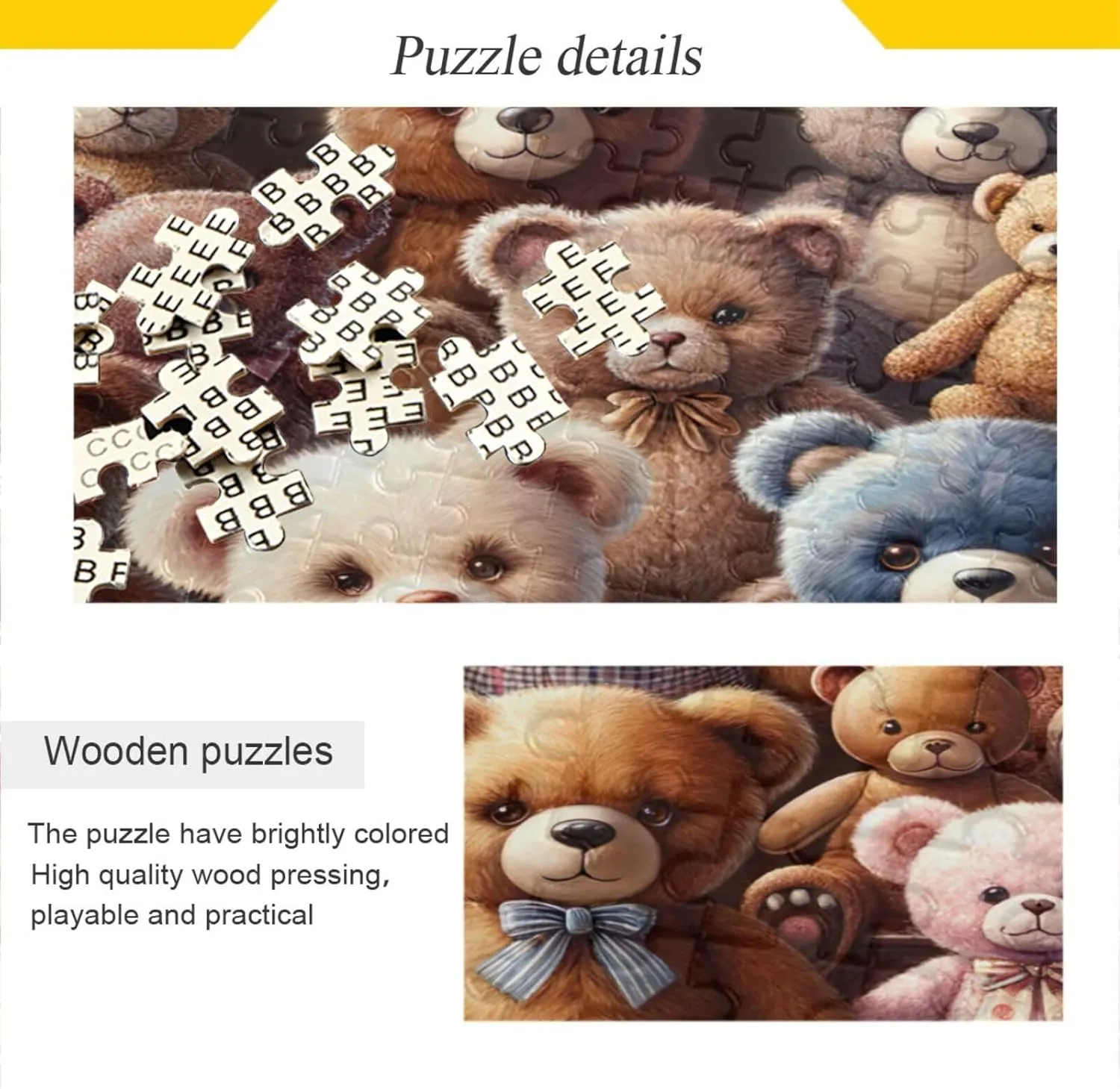 Cute Teddy Bears Puzzles 500 Piece Jigsaw Puzzles for Adults 20.5×14.9 in