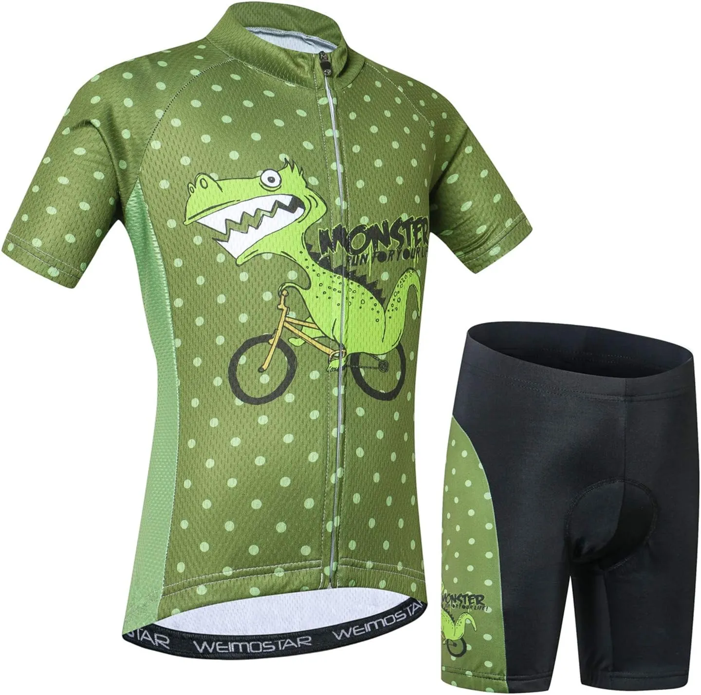 Cycling Jersey Shorts Set Padded Suit Kid's Bicycle Tops Shirt Mountain Bike Riding