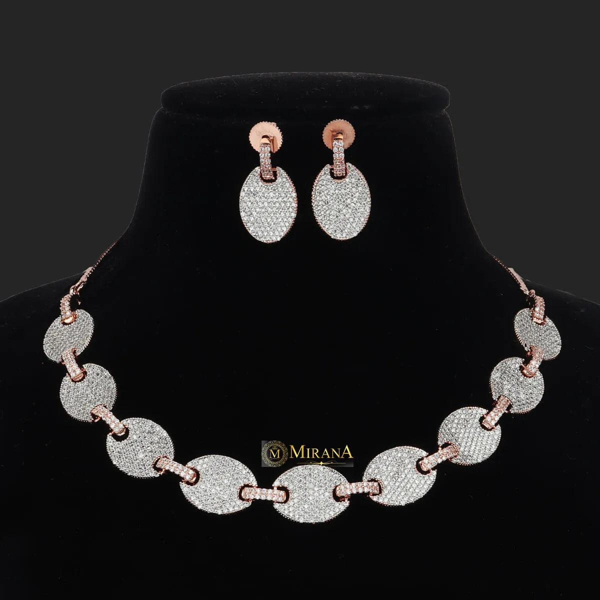 CZ Oval Series Necklace Set