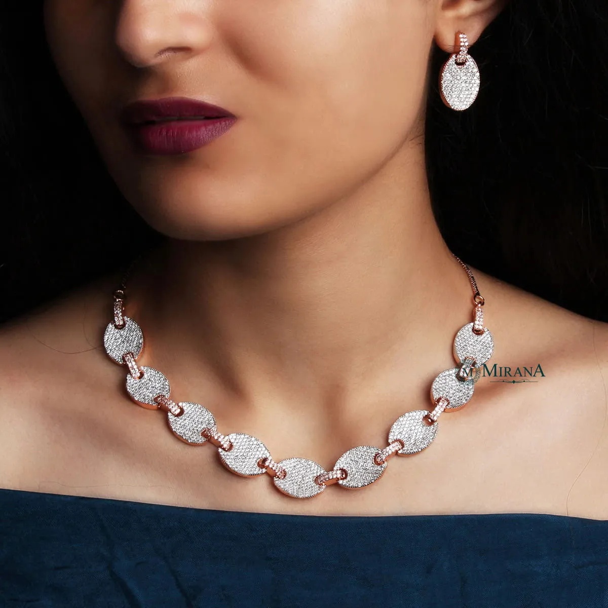 CZ Oval Series Necklace Set