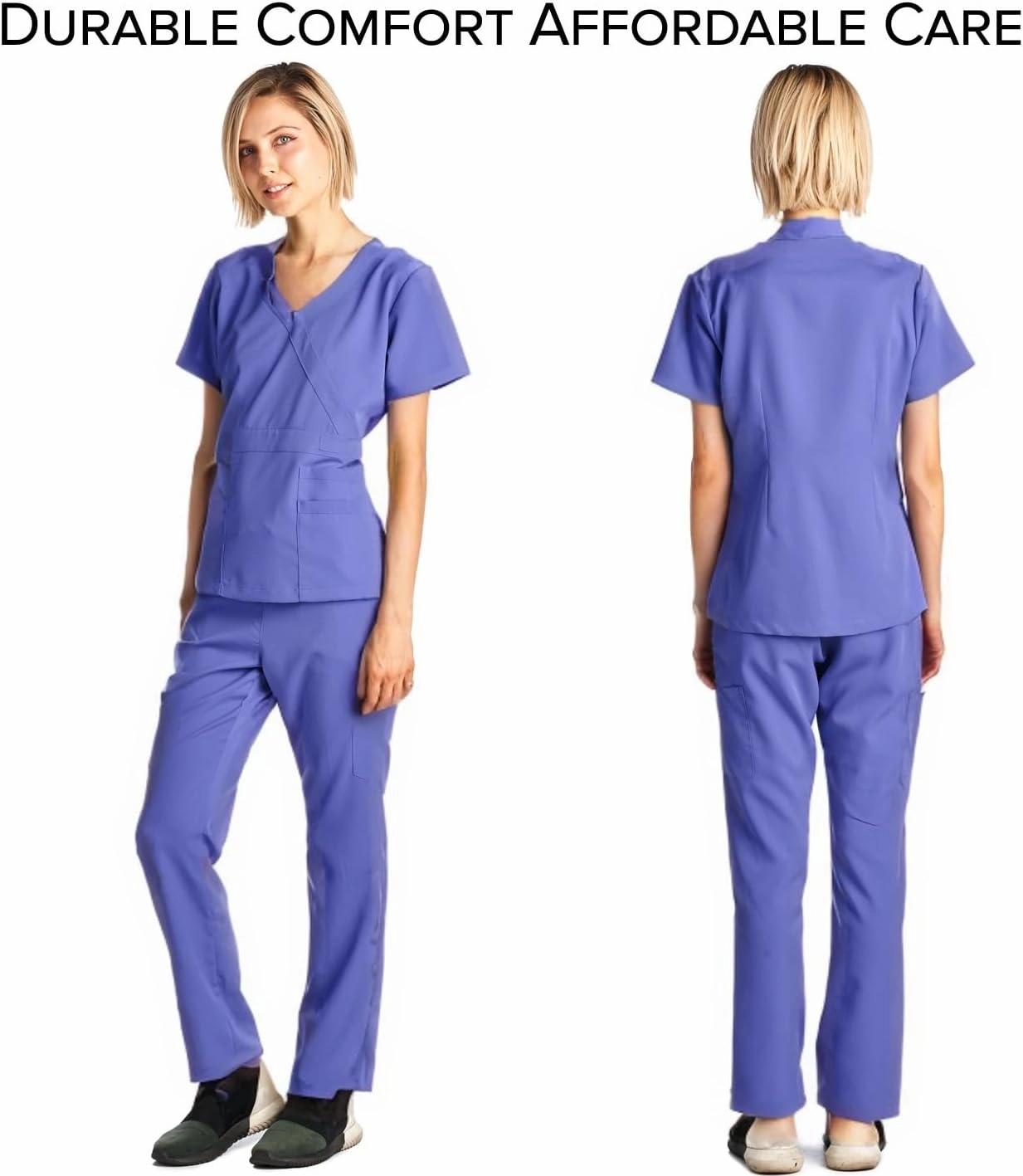 Dagacci Medical Uniform Women's Scrub Set Stretch and Soft Y-Neck Top and Pants