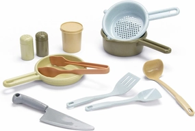 Dantoy: BIO Kitchen Set - 12 Piece Food Playset, Pretend Play Cooking, Realistic Kitchen Toys, Utensils, Recycled Plastic, Kids & Toddlers Ages 2 