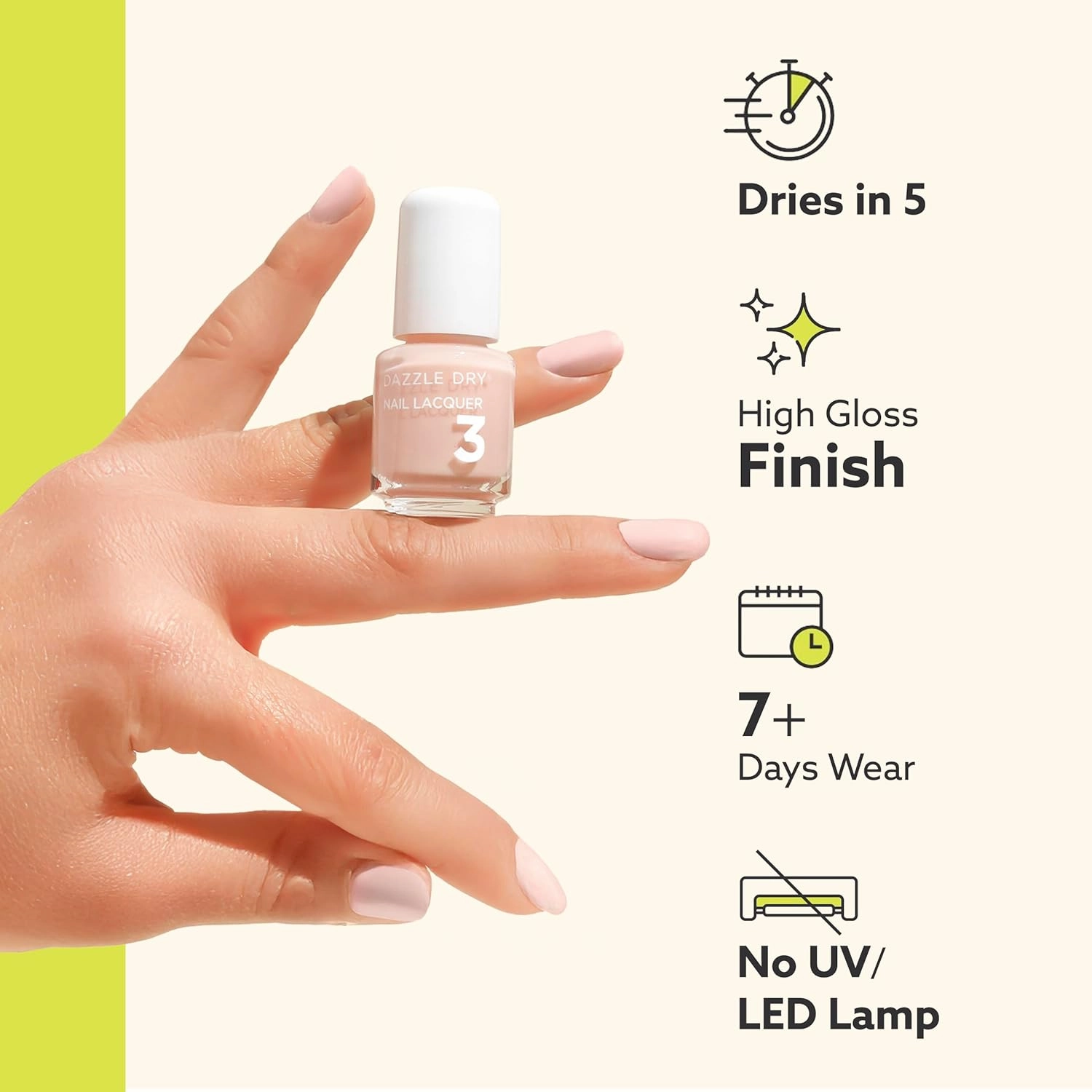 Dazzle Dry Mini Kit 4 Step System - Strawberry Macaron, a semisheer pale strawberry with lavender undertones. (5 Piece Kit / 5 Manicures)