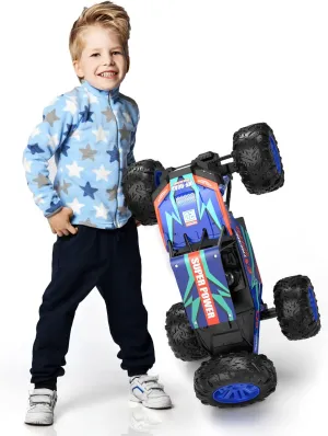 DEERC Large 1:8 Scale Upgraded RC Cars Remote Control Car for Adults Boys, Off Road Monster Truck with Realistic Sound, 2.4Ghz 4WD Rock Crawler Toy All Terrain Climbing, 2 Batteries for 80 Min Play