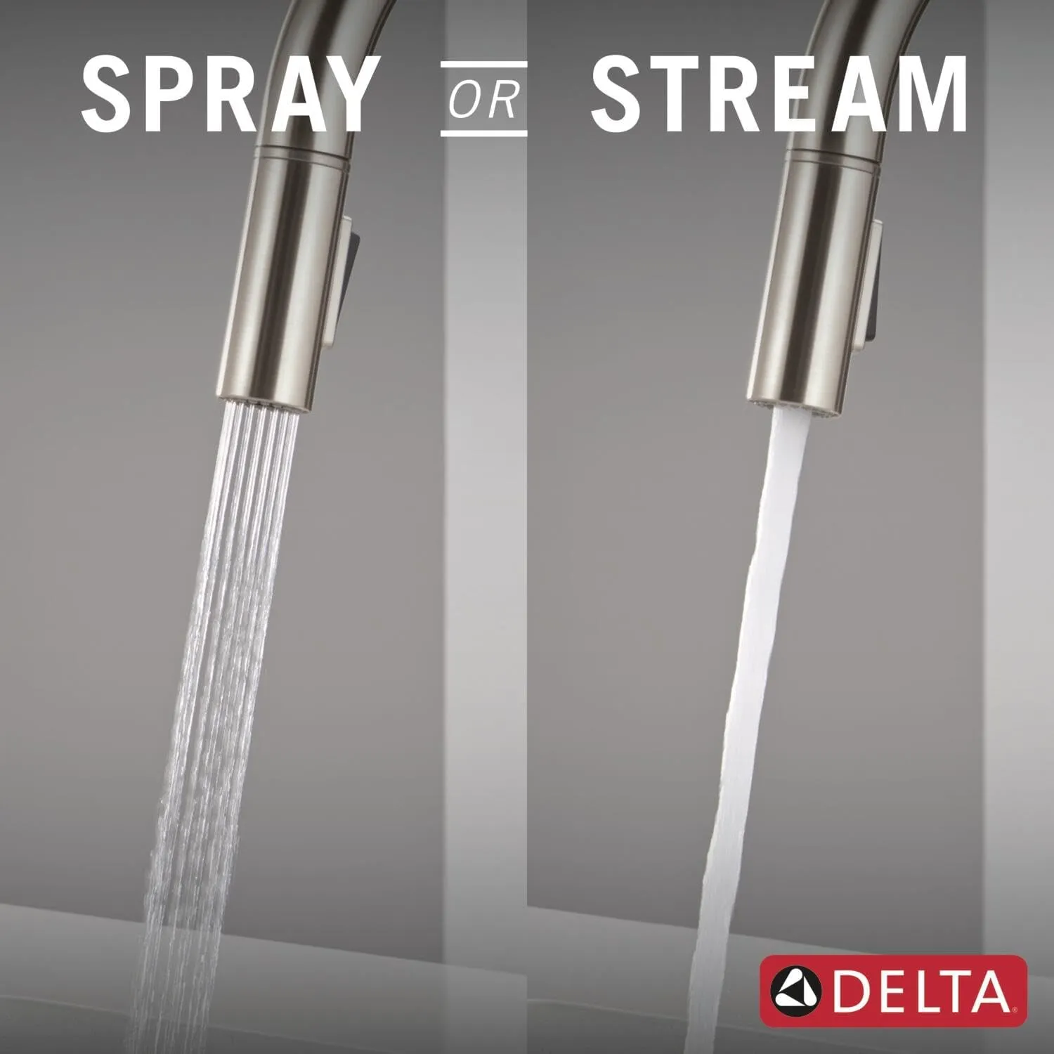 Delta Faucet Nicoli Kitchen Faucet with Pull Down Sprayer, Brushed Nickel Kitchen Sink Faucet, Modern Kitchen Faucet, Stainless Steel 19867LF-SS