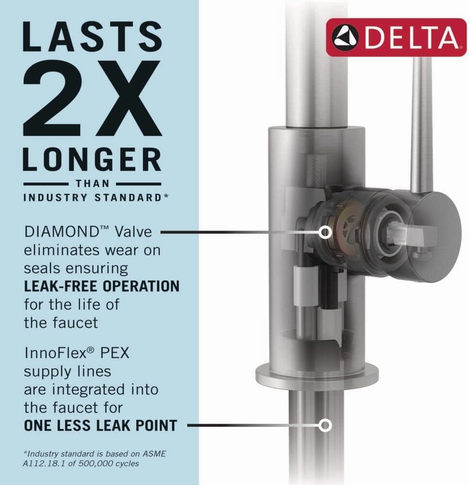 Delta Faucet Ophelia Matte Black Kitchen Faucet Touch, Touch Kitchen Faucets with Pull Down Sprayer, Kitchen Sink Faucet, Kitchen Faucet Black, Touch2O Technology, Matte Black 19888TZ-BL-DST