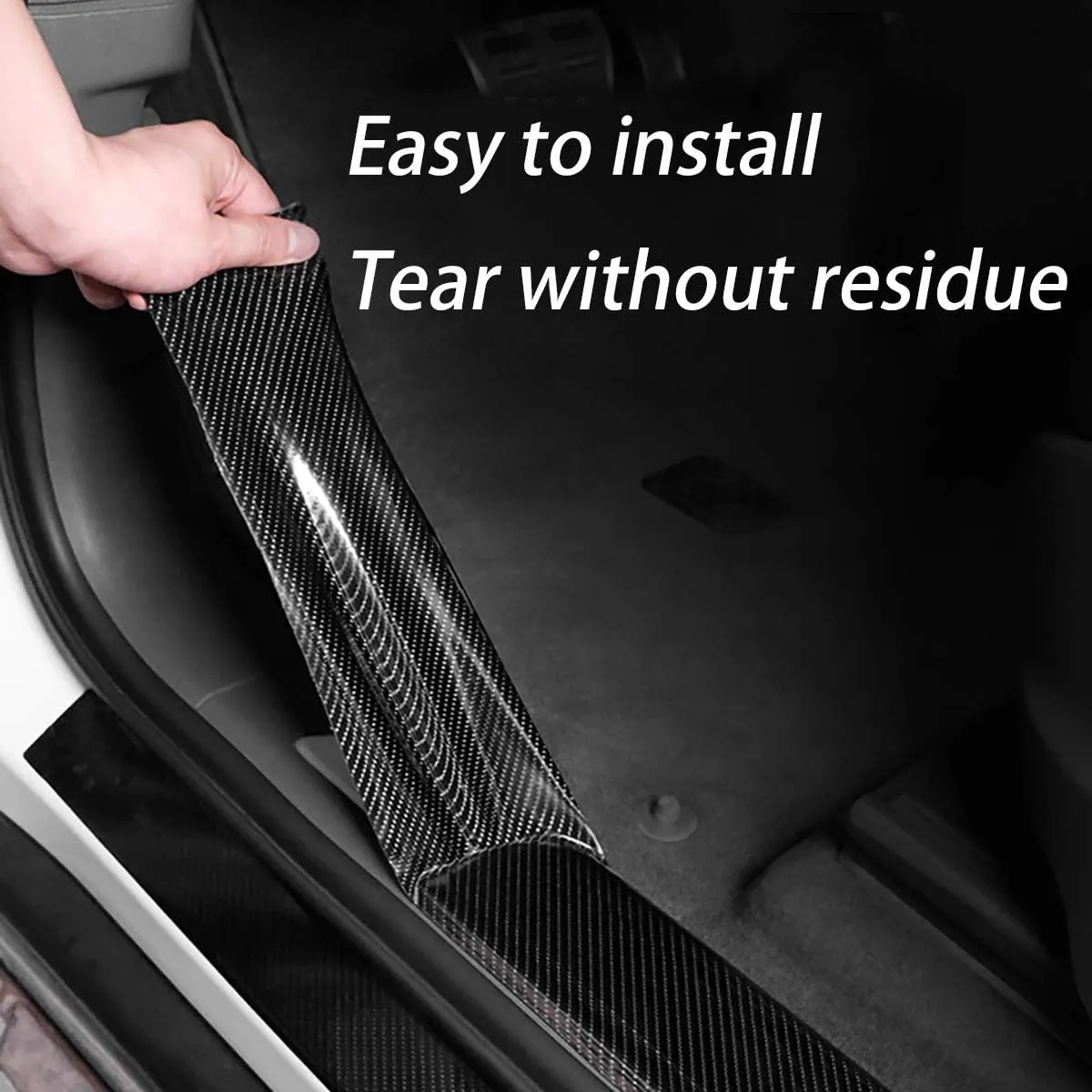 DGSL Car Door Edge Guards Door Sill Protector 5D Carbon Fiber Car Wrap Film Vinyl Automotive Wrap Film Car Door Sill Protection Film Anti-Collision Fits for Most Car (2.7In x 49Ft)