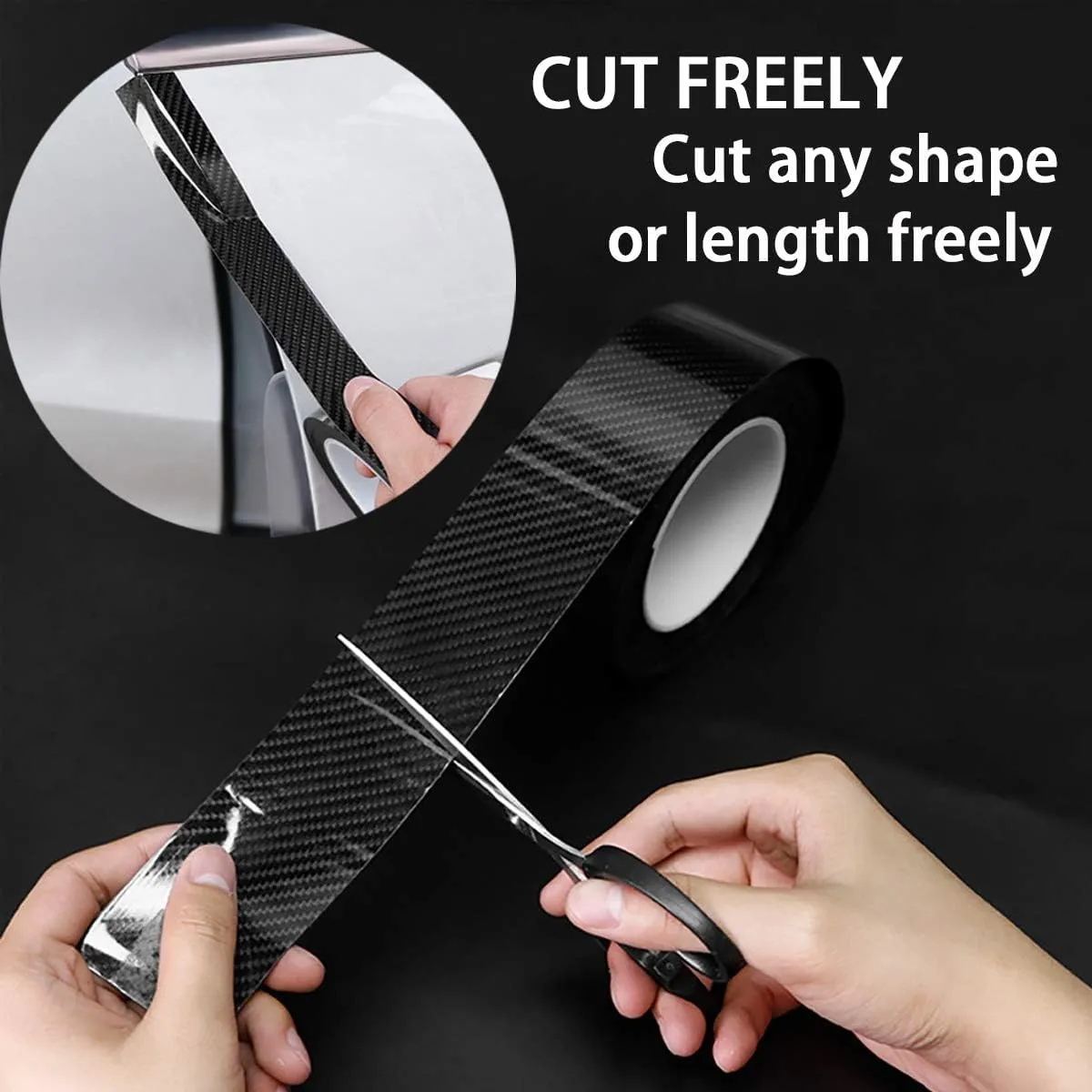 DGSL Car Door Edge Guards Door Sill Protector 5D Carbon Fiber Car Wrap Film Vinyl Automotive Wrap Film Car Door Sill Protection Film Anti-Collision Fits for Most Car (2.7In x 49Ft)
