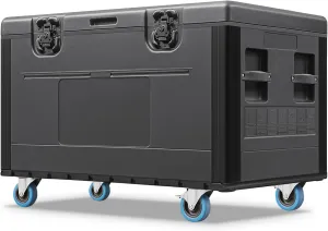 Diandian Utility Cable Trunk Road Case with Wheels, 44" x 22" x 24" Professional Stackable Heavy Duty ATA Rolling Road Case, for Pro Audio & DJ Equipment Storage, Transport for Touring with Casters