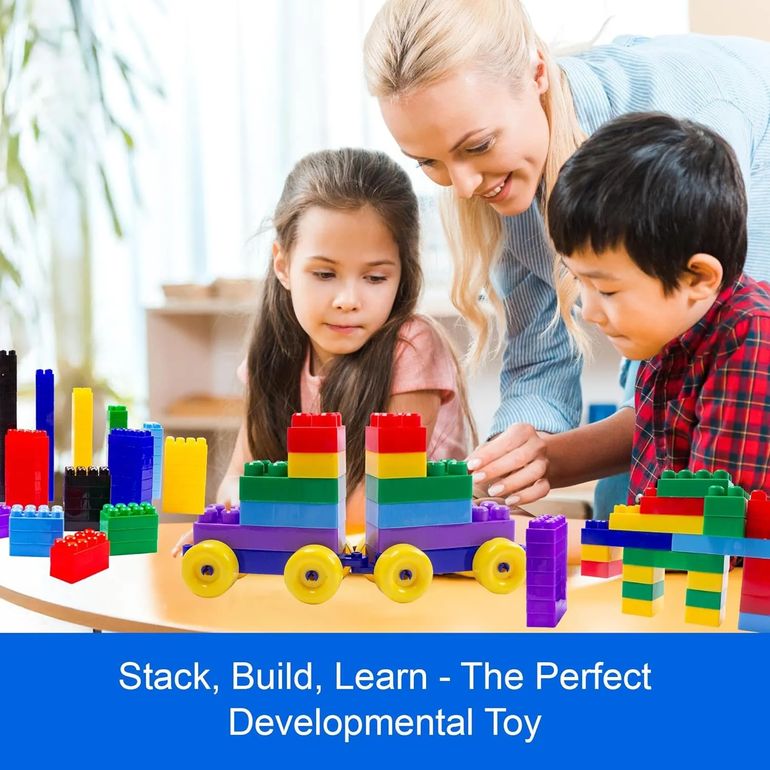 Dimple Building Blocks for Toddler (300 Pcs) Stacking Toys & Puzzle Games for Learning and STEM Fun Montessori Toys, Educational Baby Blocks Age 3  Toddler Boy & Girl Birthday for Kids
