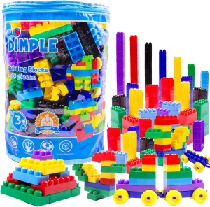 Dimple Building Blocks for Toddler (300 Pcs) Stacking Toys & Puzzle Games for Learning and STEM Fun Montessori Toys, Educational Baby Blocks Age 3  Toddler Boy & Girl Birthday for Kids