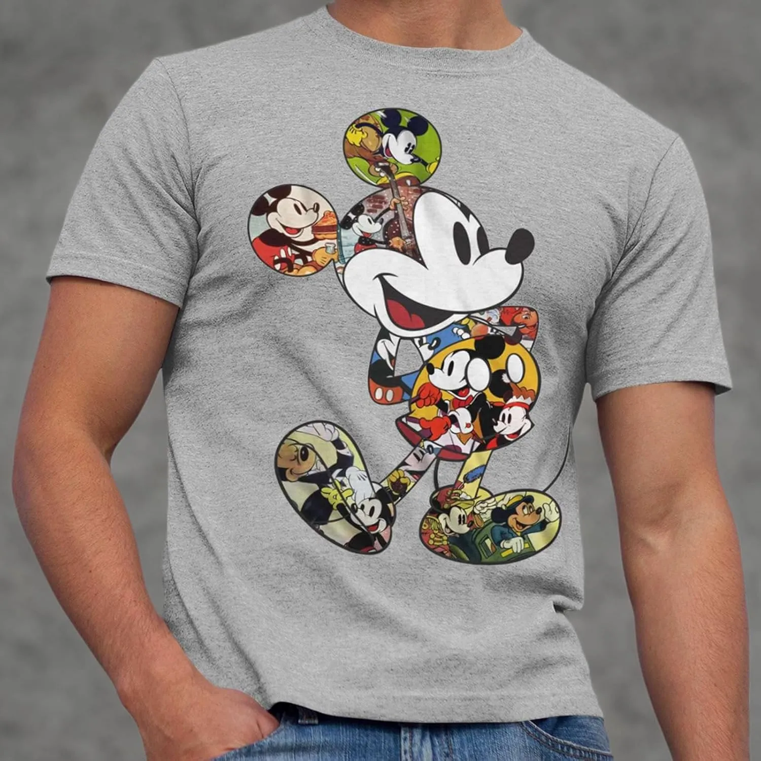 Disney Mickey Mouse Scene Me Classic Designs Adult Men's T-Shirt