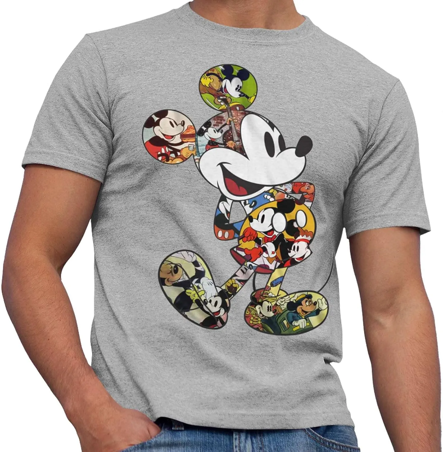 Disney Mickey Mouse Scene Me Classic Designs Adult Men's T-Shirt