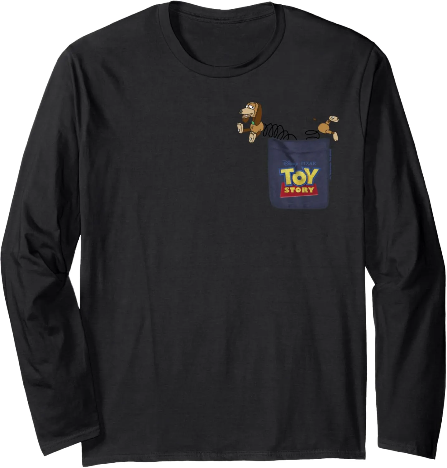 Disney Pixar Toy Story Slinky Dog Mini Pocket Icon Logo Long Sleeve T-Shirt