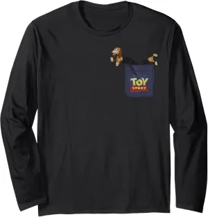 Disney Pixar Toy Story Slinky Dog Mini Pocket Icon Logo Long Sleeve T-Shirt