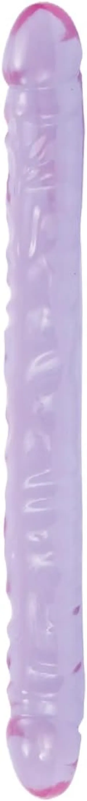 Doc Johnson Crystal Jellies - Double Dong -18 Inch - 1.8 Inches Wide - Double Sided Dildo - Proudly Made In America - Purple
