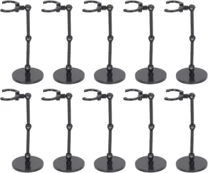 Doll Support, Head of the Exhibition of Flexible Action Figures Easy to Assemble the Stable 10 Pieces for 6 Inch (Black)