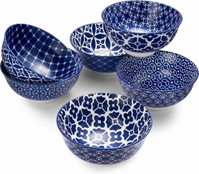 DOWAN Small Dessert Bowls Set of 6, Ice Cream Bowls 10 OZ, 4.5 Inch Ceramic Cereal Bowls for Fruit, Snack, Bouillon Cups for Dipping, Side Dishes, Sauce, Microwave and Oven Safe, Dishwasher