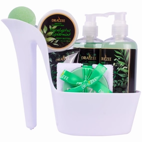 Draizee Luxury Spa Gifts for Women – 8 Pc Eucalyptus Spearmint Scented Bath and Body Set with Bubble Bath, Lotion & More – Luxury Self Care Kit for Wife, Mom, Best Friend, Girlfriend, Anniversary Gift