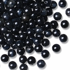 DUQGUHO Black Labradorite Beads 8mm Natural Crystal Round Polishing Stone Genuine Gemstone Beads for DIY Jewelry Making 47 Pcs