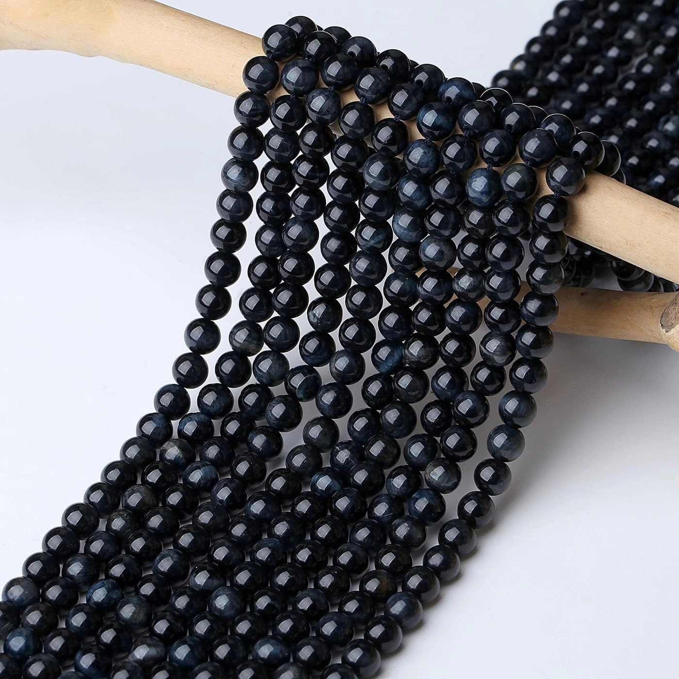 DUQGUHO Black Labradorite Beads 8mm Natural Crystal Round Polishing Stone Genuine Gemstone Beads for DIY Jewelry Making 47 Pcs