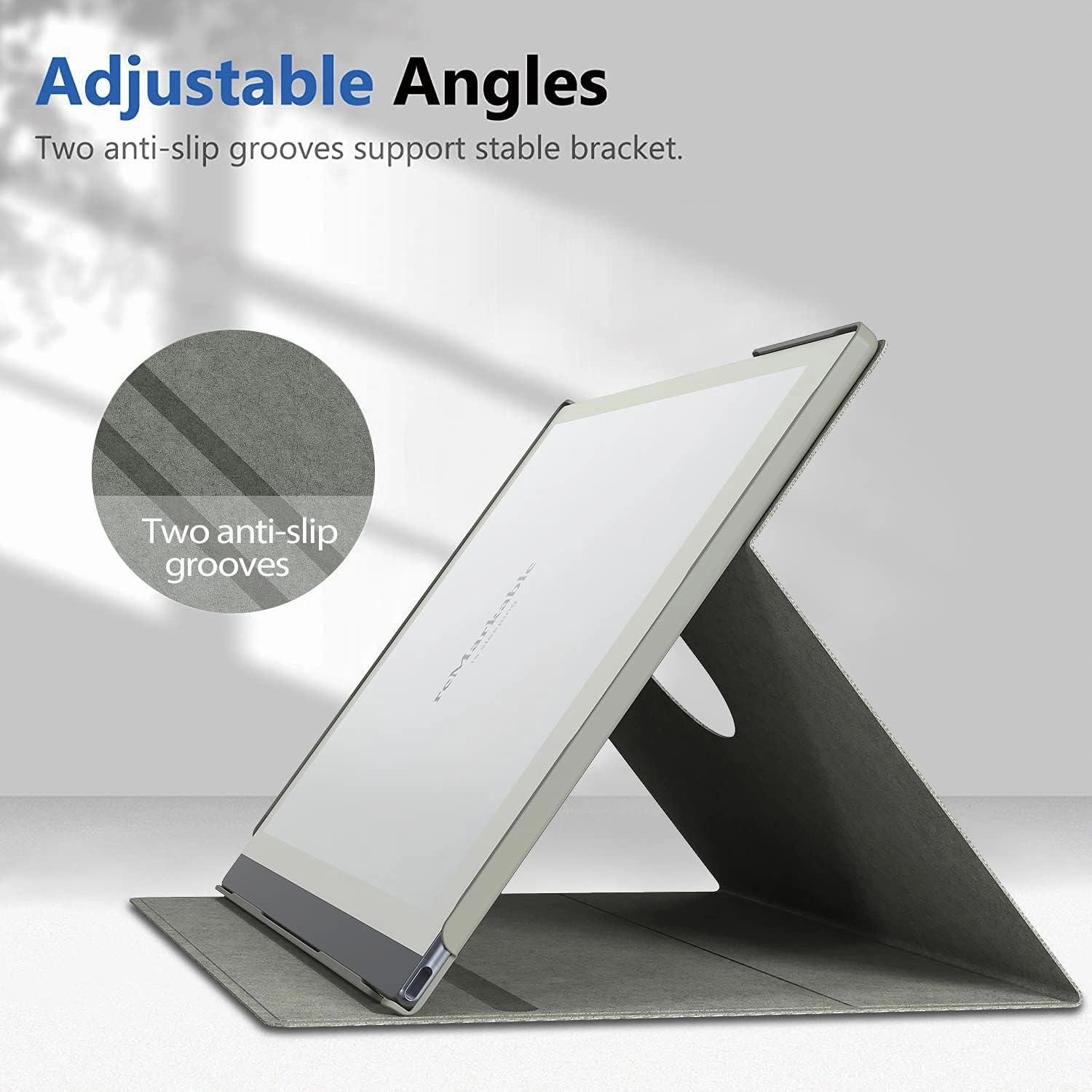 E NET-CASE Slim Lightweight Book Folios Case for Remarkable 2 10.3 inch Digital Paper(2020 Released), Cover for Remarkable 2 10.3 inch Digital Paper,with Pencil Holder (Gray)