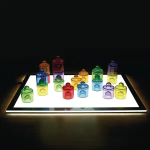 earlySTEM Translucent Stackable Plastic Pegs – Colorful Stacking and Building Toy for Toddlers