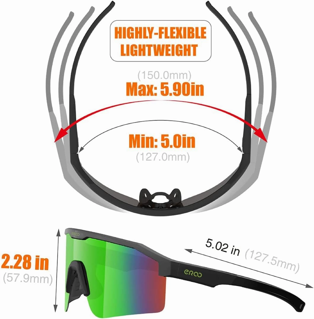Eazyrun Polarized Small Sports Sunglasses for Youth Women, Baseball Softball Cycling Running Pickleball Padel tennis