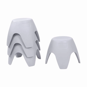 ECR4Kids Ayana Stool Set, Flexible Seating, Light Grey, 4-Pack