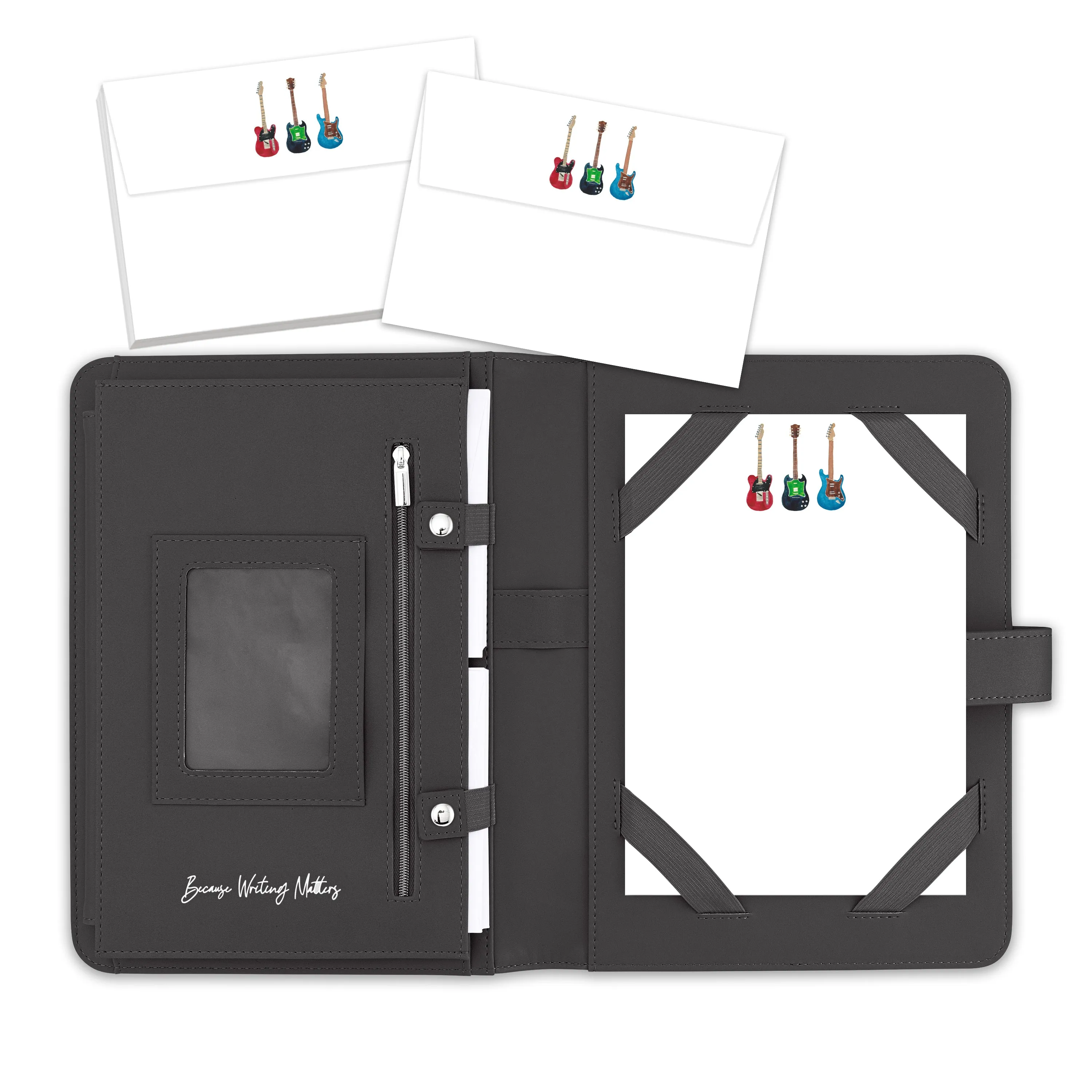 Electric Guitars Letter Writing Set with Organiser