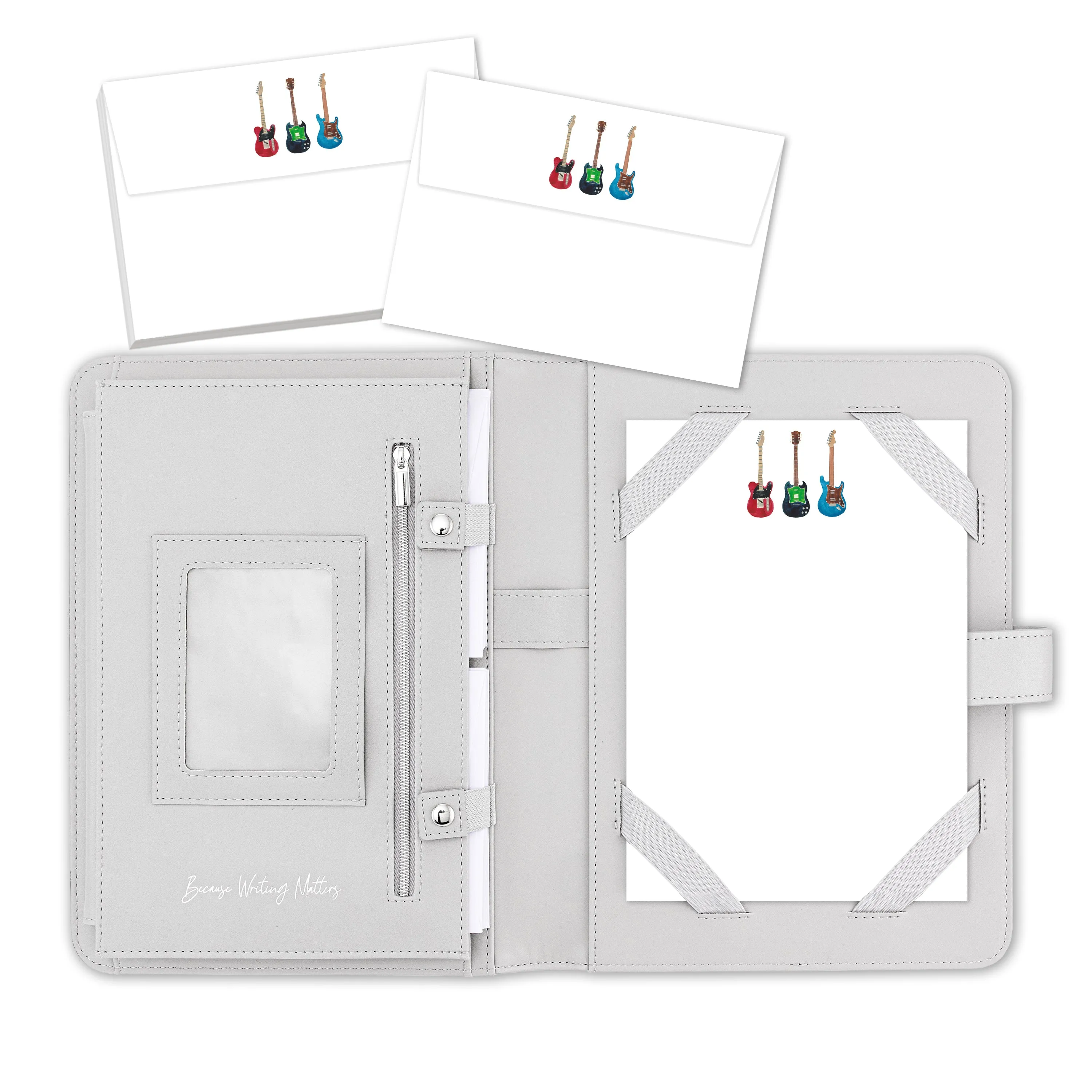 Electric Guitars Letter Writing Set with Organiser