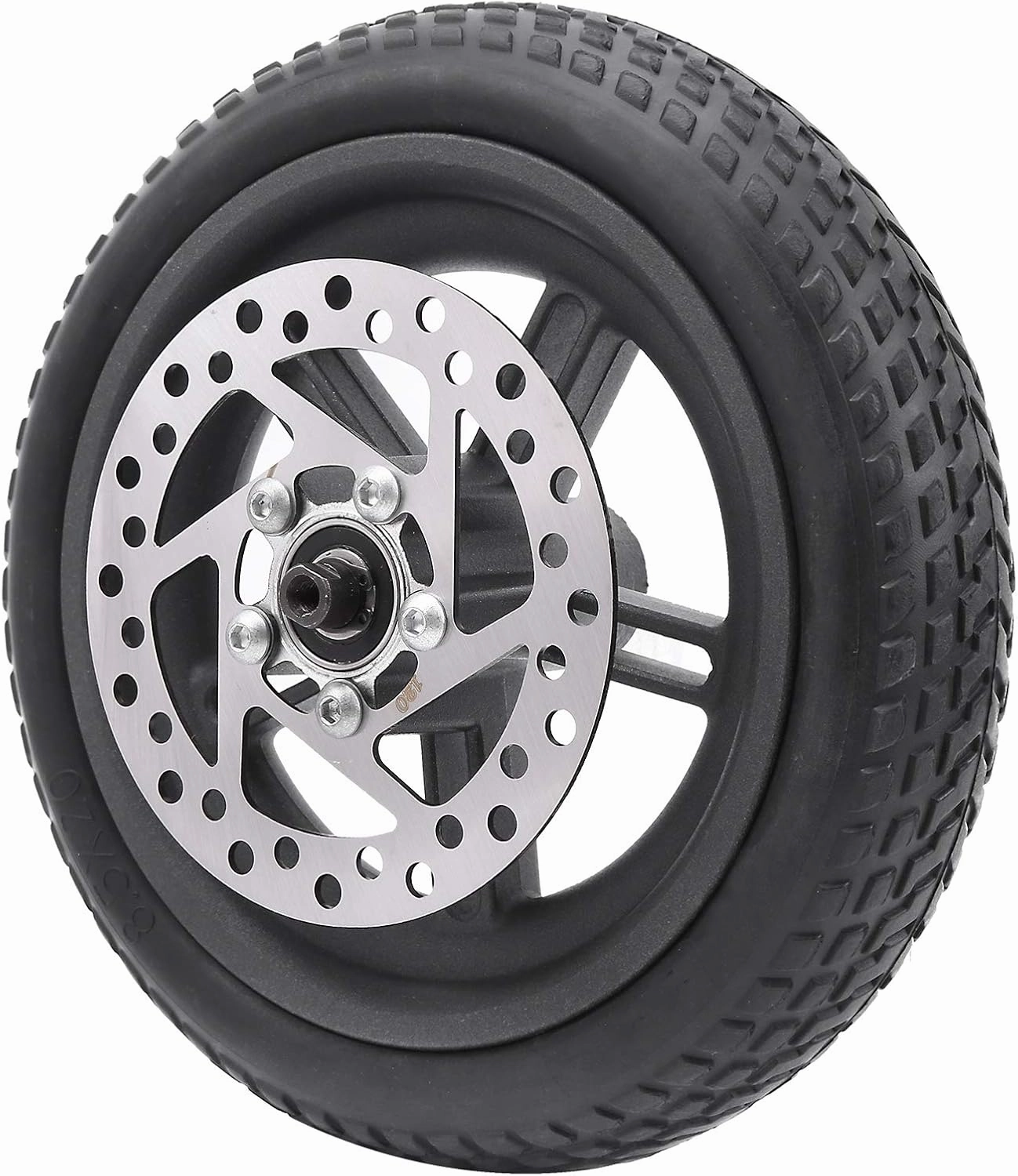 Electric Scooter Rear Tire Set, Explosion Proof Scooter Wheel Hub Tyre, Shock Absorbing Anti Slip 8.5 Inch Rear Wheel for , Tire, 120MM Disc Brake Scooter Replacement Set