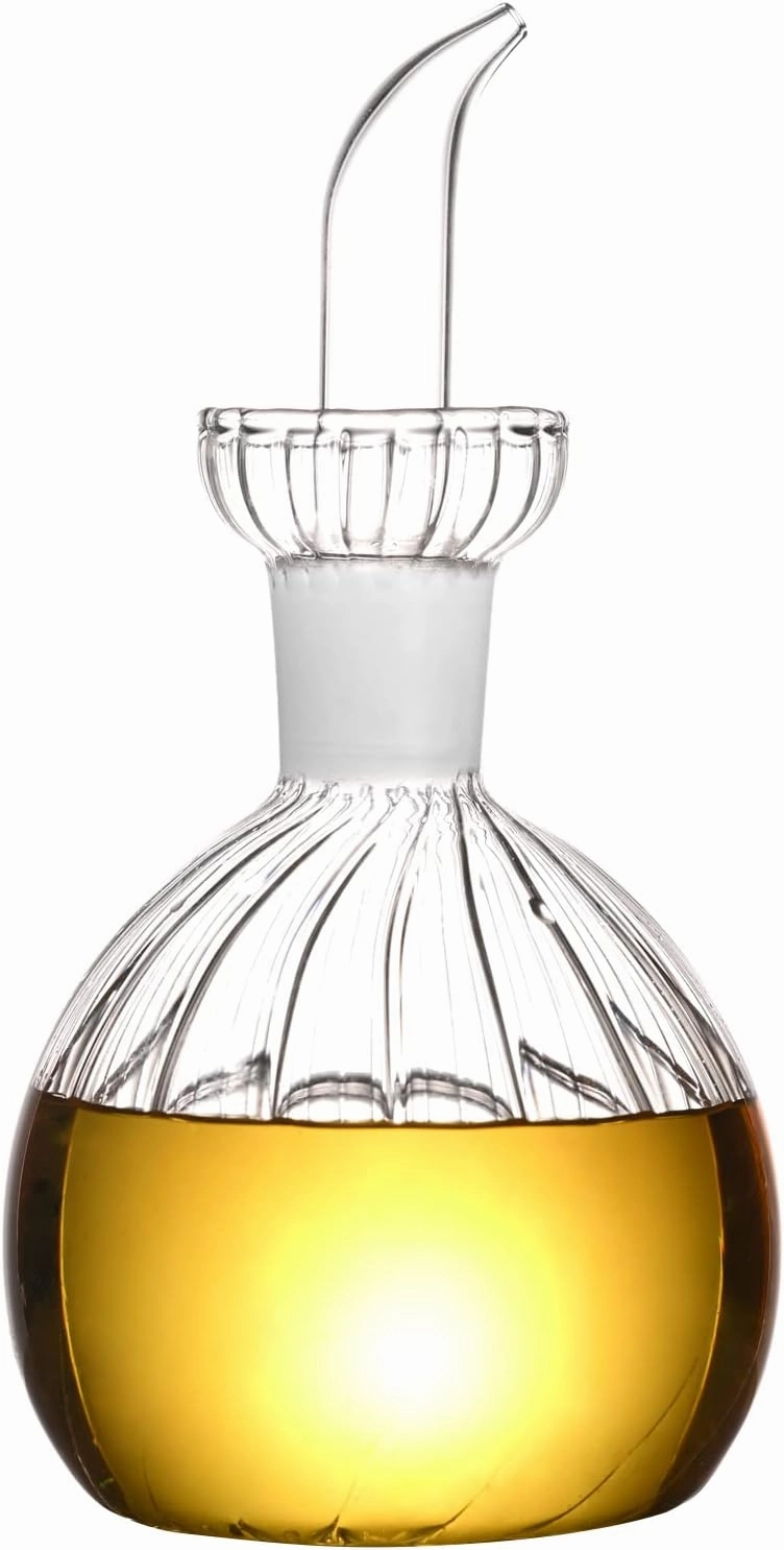 ELETON Stripe Ball Olive Oil Carafe Decanter for Kitchen and BBQ Olive Oil Dispenser Bottle